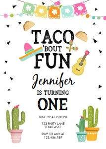 Birthday Invitation Taco Bout Fun design preview