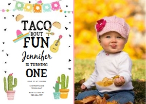 Birthday Invitation Taco Bout Fun - Photo design preview