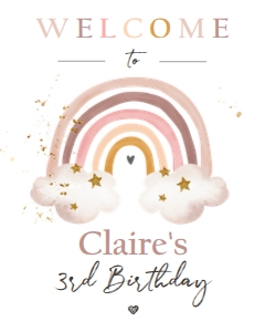 Welcome Sign Rainbow Watercolor Boho design preview