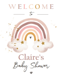 Welcome Sign Rainbow Watercolor Boho Shower design preview