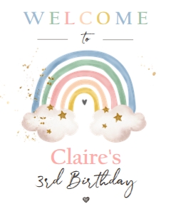 Welcome Sign Rainbow Watercolor Colors design preview