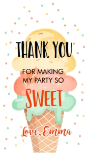Favor Tags Ice Cream Yellow Orange Mint: Favor Tags Ice Cream Yellow Orange Mint