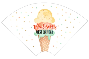 Ice Cream Cone Wrapper Yellow Orange Mint design preview