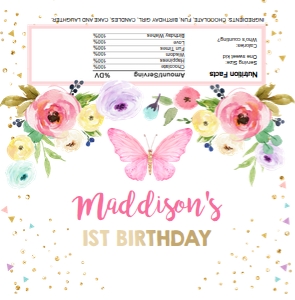 Candy Bar Wrapper Butterfly design preview