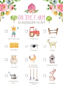 Scavenger Hunt Game Farm Pink Neutral design preview