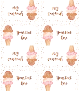 Food Labels Ice Cream Boho design preview