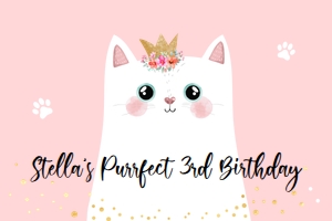 Backdrop Banner Kitten Crown Pink design preview