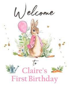 Welcome Sign Flopsy Bunny Birthday design preview