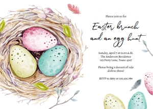 Invitation Easter Celebration Eggs Nest Colors: Invitation Easter Celebration Eggs Nest Colors