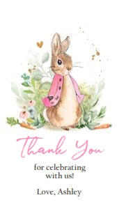 Favor Tag Flopsy Bunny Baby Shower design preview
