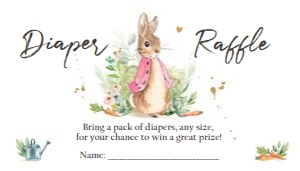 Diaper Raffle Ticket Flopsy Bunny design preview