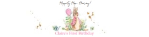 Water Bottle Labels Flopsy Bunny Pink design preview
