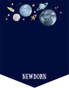 Birthday Monthly Photo Banner Space Planets Boy Dark design preview