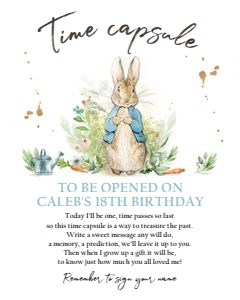Time Capsule Peter Rabbit design preview