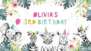 Gable Box Label Party Animals Safari Pink design preview