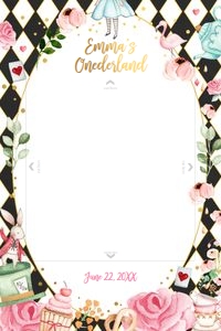 Photo Booth Frame Alice in Onederland Black design preview