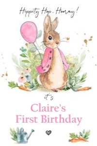 Capri Sun Labels Birthday Flopsy Bunny Pink design preview