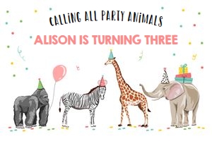 Backdrop Banner Party Animals Safari Girl design preview