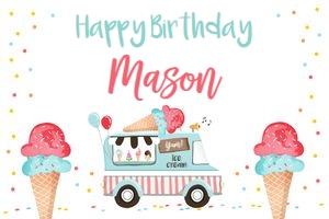 Backdrop Banner Ice Cream Truck Boy design preview