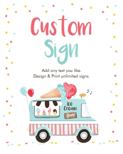 Custom Editable Sign Ice Cream Truck Neutral design preview