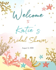 Welcome Sign Bridal Shower Beach design preview