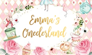 Backdrop Banner Alice In Onederland Pink design preview