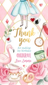 Favor Tags Alice in Wonderland Pink: Bundle Birthday Alice in Onederland Pink 0350