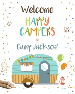 Welcome Sign Happy Camper Boy design preview