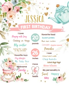 Birthday Milestone Sign Tea V3 design preview