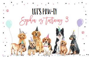 Backdrop Banner Dogs White design preview