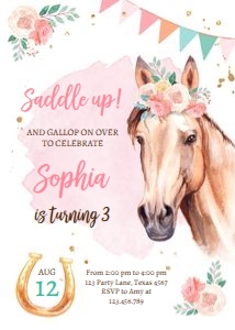 Birthday Invitation Horse design preview