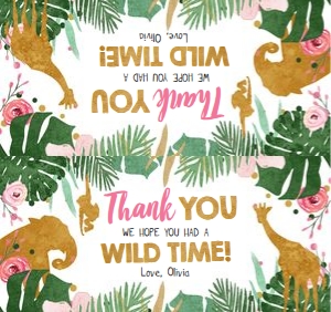 Treat Bag Toppers Safari Animals Girl Wild Time design preview
