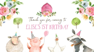 Gable Box Label Farm Animals Pink White design preview
