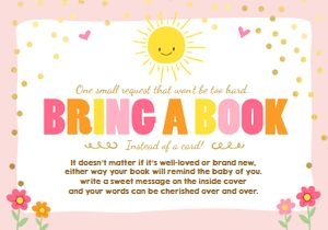 Bring a Book Card Little Sunshine Pink design preview