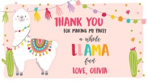 Gift Box Label Llama Cactus Pink design preview