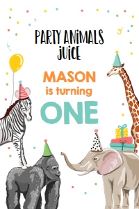 Capri Sun Labels Party Animals Safari White Boy design preview