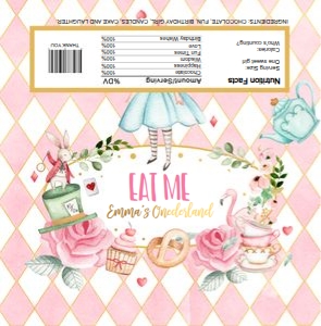 Candy Bar Wrapper Alice in Onederland Pink design preview