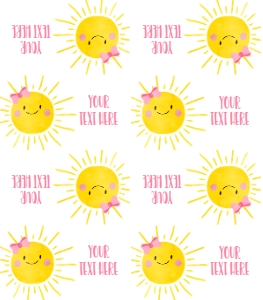 Food Labels Sunshine Watercolor Pink design preview