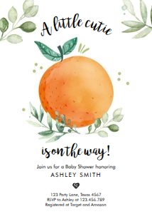 Baby Shower Invitation Little Cutie White Neutral Blank design preview