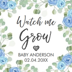 Tags Watch Me Grow Blue design preview