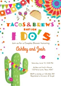 Couples Shower Fiesta Tacos and Brews White design preview
