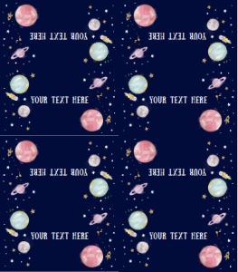Food Labels Space Planets Girl Dark 0357 design preview