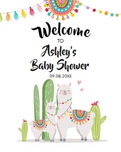 Welcome Sign Llama White design preview