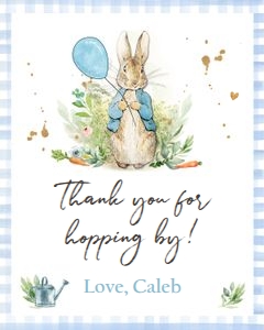 Thank You Sign Peter Rabbit White Border Boy design preview