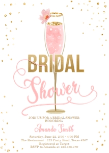 Bridal Shower Invitation Brunch and Bubbly White v2 design preview