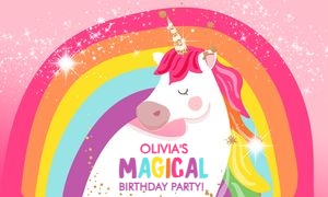 Backdrop Banner Unicorn Birthday Bright design preview