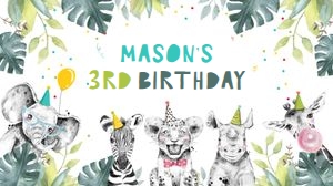 Gable Box Label Party Animals Safari Boy design preview