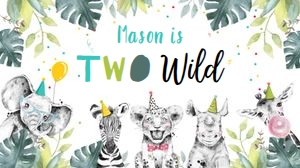 Gable Box Label Party Animals Safari Boy Two Wild design preview