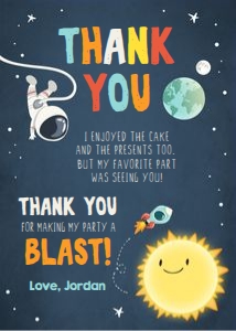 Thank You Card Space Boy design preview