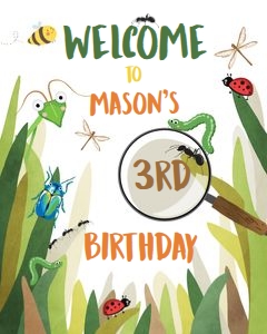 Welcome Sign Birthday Bug design preview